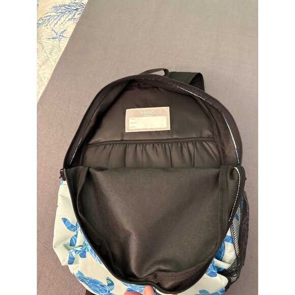 Sea Turtle Print Backpack With Mesh Side Pocket & Multiple Compartments - Picture 4 of 5